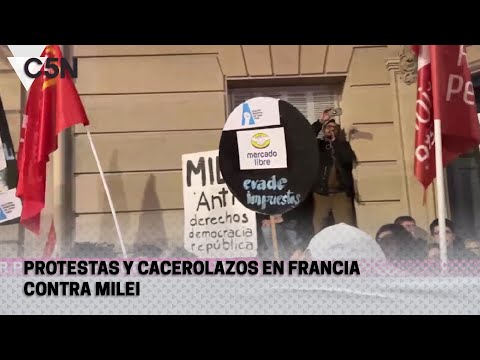 PROTESTAS y CACEROLAZOS en FRANCIA contra MILEI