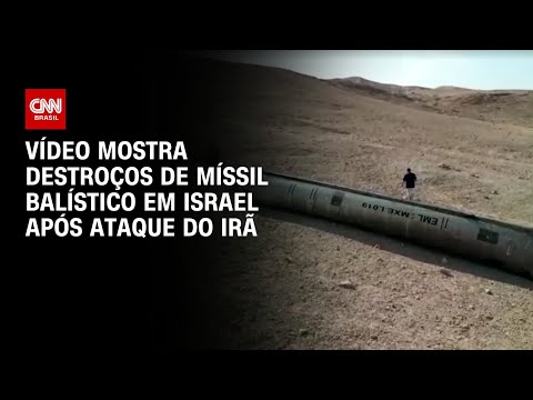 Vídeo mostra destroços de míssil balístico em Israel após ataque do Irã