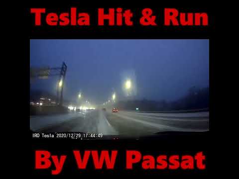 Tesla Hit & Run Freeway by a VW Passat YouTube Short