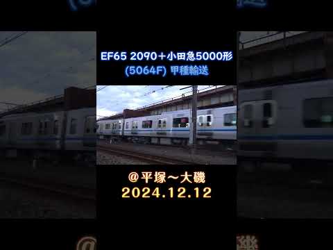 【冒頭の10秒 元動画不具合で画質悪いです】EF65 2090+小田急5000形(5064F) 甲種輸送 ＠平塚～大磯 2024.12.12 #shorts