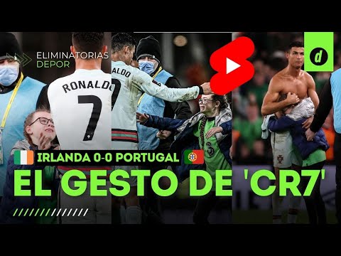 Cristiano Ronaldo le regala su camiseta a niña tras el Irlanda 0-0 Portugal | #shorts