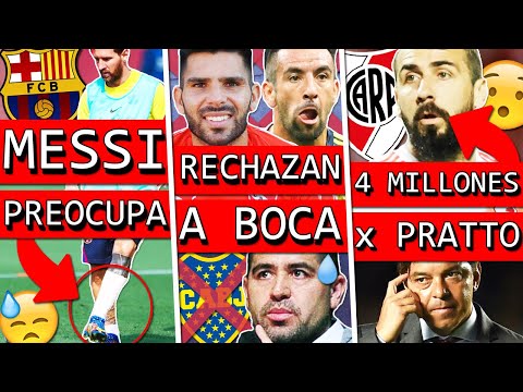 MESSI ¿Preocupa al BARCELONA+ BOCA se DESPIDE de sus 2 REFUERZOS+ RIVER recibió OFERTA por PRATTO ?