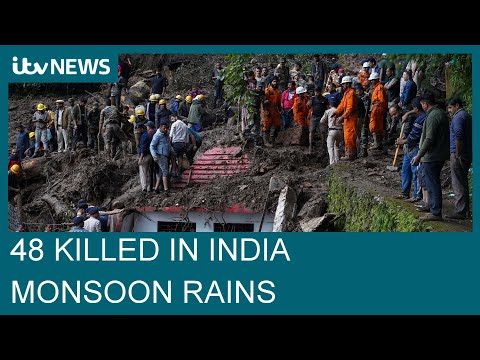 India: Rescuers search for missing after at least 48 people killed in rains| ITV News