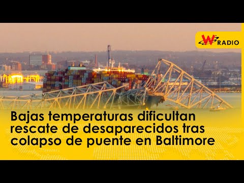 Bajas temperaturas dificultan rescate de desaparecidos tras colapso de puente en Baltimore