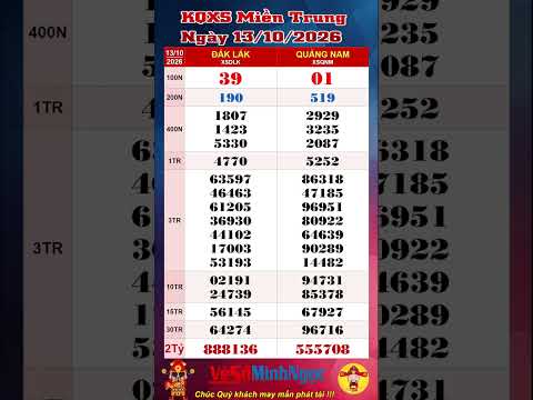 <strong>Xổ</strong> Số Miền Trung, XSMT ngày 13/10/2026, Trực Tiếp KQXS: <strong>Xổ</strong> Số Đắk Lắk XSDLK, <strong>Xổ</strong> Số Quảng Nam XSQNM