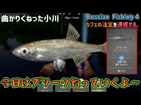 今日はブリーク釣ってカフェの注文を達成していくよ〜！Russian Fishing 4 曲がりくねった小川　神龍のまったりロシアンフィッシング4実況。　PART4