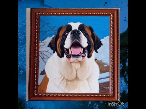 Foto del cuadro que hizo mi padre de mi compañero Fiel, mi querido Buka. Cobrando vida por I.A.😍