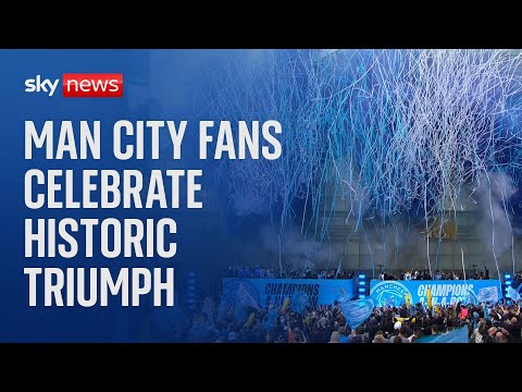 Manchester City fans celebrate historic Premier League title triumph