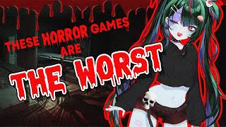 Zombie girl plays bad horror games🎮🧟(So bad they're good???)