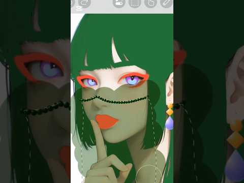 anime 💚❤️hair colour art #anime #drawing #asmr #viral #shorts