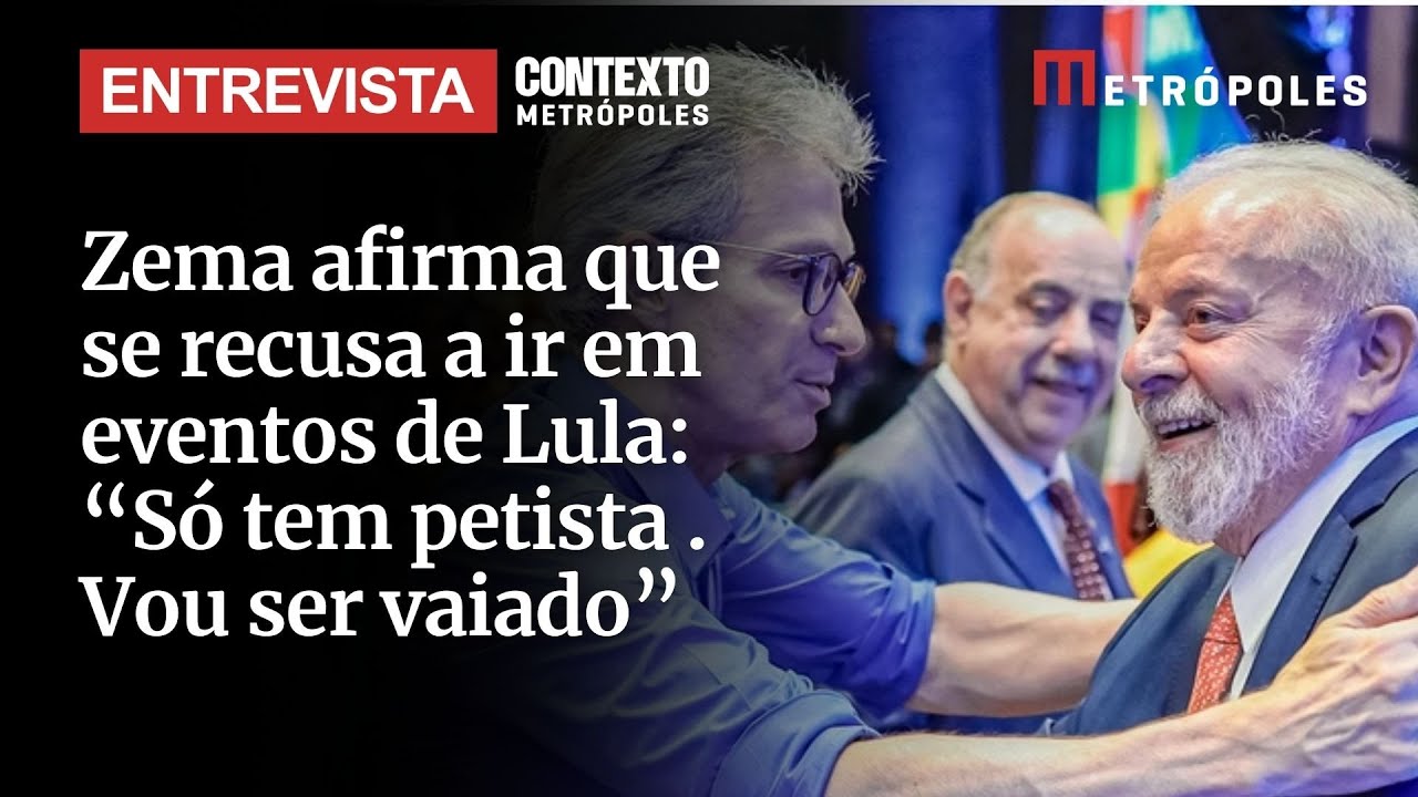 Zema afirma que se recusa a ir em eventos de Lula Só tem petista  Vou ser vaiado