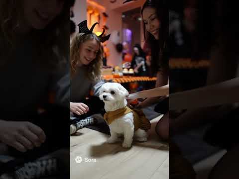 Halloween Party 2#Dog #Cute #Halloween #Party #Maltese #犬 #可愛い #ハロウィン #パーティー #チワマル #ai #sora #sora2