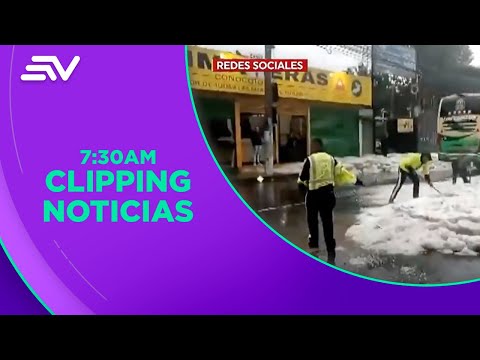 Fuerte lluvia y granizo en Los Chillos  | Televistazo | Ecuavisa