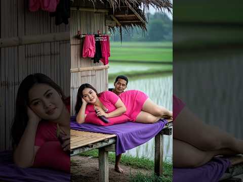 Heavy Rain and Strong Winds in the beloved bamboo hut#rain #asmrrain #villagelife