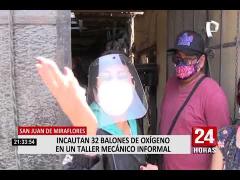 Hallan más de 30 balones de oxígeno en taller mecánico de San Juan de Miraflores