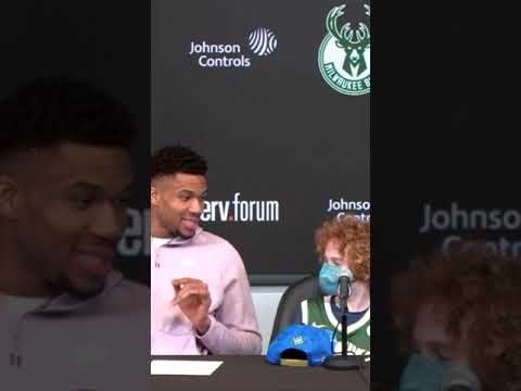 Giannis shows young kid his best Magic Johnson impression! "Hee-Hee" 👀🤣| #shorts