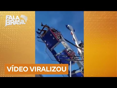 Mãe viraliza ao filmar filho em brinquedo radical no parque