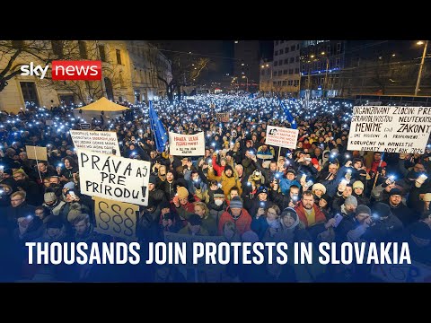 Watch live: Nationwide protests in Slovakia against PM Robert Fico's criminal law reforms