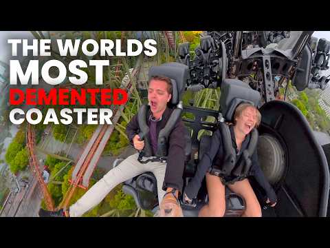 WE RODE DINOCONDA! First Time Reaction to the World's Most DEMENTED Roller Coaster!