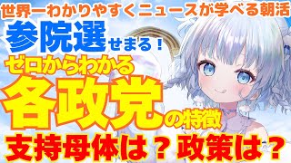 【参院選】ゼロからわかる各政党の特徴・徹底解説！支持母体は？政策は？資金源は？チームみらい・ 再生の道