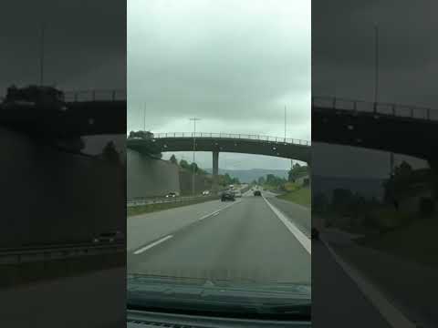 Driving on the highway in Norway