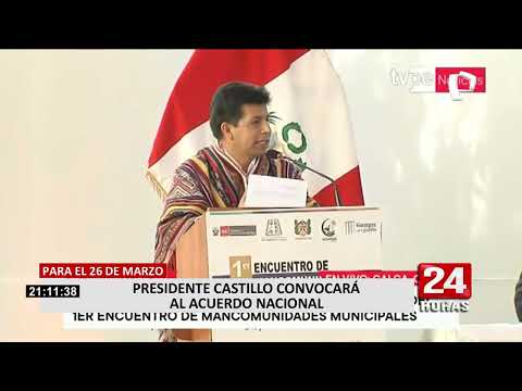 Cusco: presidente Pedro Castillo convocó a una nueva sesión de la Asamblea del Acuerdo Nacional