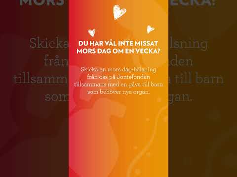 Glöm inte Mors dag 26 maj.