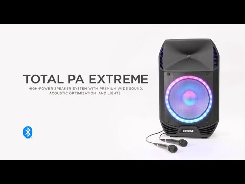 ION®️ Audio Total PA™️ Extreme - Bluetooth®️ PA Speaker System with Party Lights, and 2 Microphones