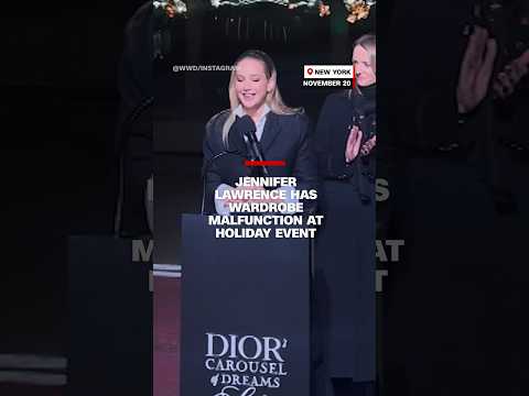 Jennifer Lawrence has wardrobe malfunction at holiday event