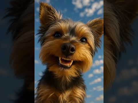 Yorkie is smiling