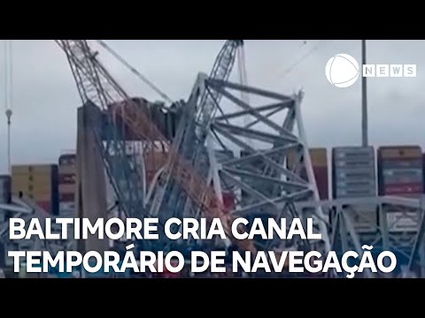 Porto de Baltimore cria canal temporário de navegação