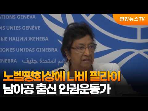 노벨평화상에 <strong>나비</strong> <strong>필라이</strong>…남아공 출신 인권운동가 / 연합뉴스TV (YonhapnewsTV)