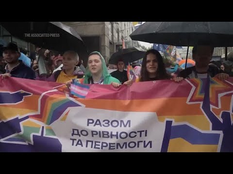 LGBT soldiers in Ukraine hope their service is changing attitudes as they rally for legal rights