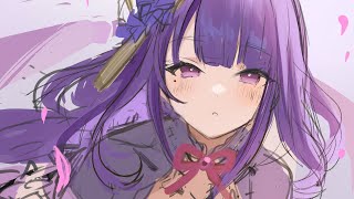 雷電将軍のラフ描く配信