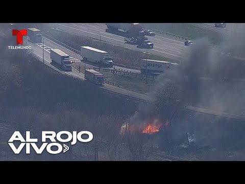 EN VIVO: Gruesas columnas de humo se levantan cerca del aeropuerto de Newark | Al Rojo Vivo