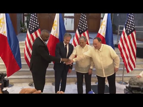 Washington’s top diplomat and defense chief meet their Filipino counterparts in Manila