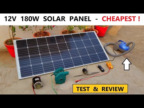 12V 180W Solar Panel ( Monocrystalline ) | Full Test & Review with DC Motor