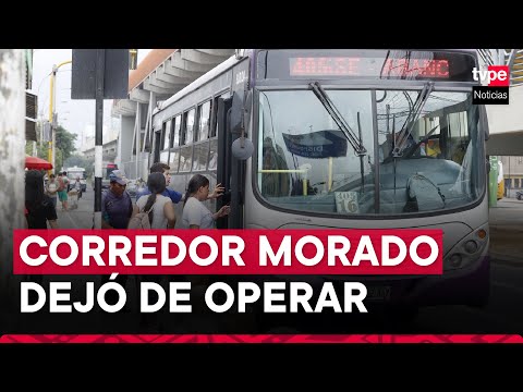 Corredor Morado dejó de funcionar hoy, lunes 4 de marzo: estas empresas cubren sus rutas