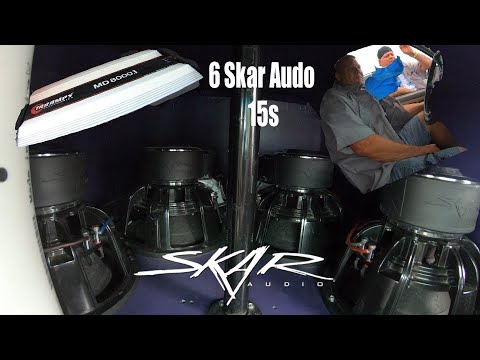 6 INSANLY WINDY SKAR AUDIO 15s ON 4 TARAMPS 8K AMPS