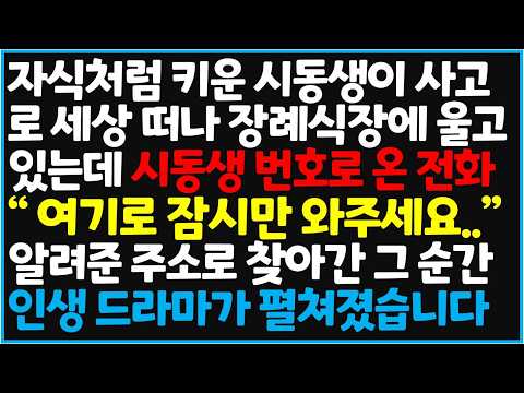 자식처럼 키운 시동생이 사고로 세상을 떠나 장례식장에 울고 있는데 시동생 번호로 온 전화 "여기로 잠시만 와주세요" 알려준 주소로 찾아간 그 순간 인생 드라마가 펼쳐졌습니다