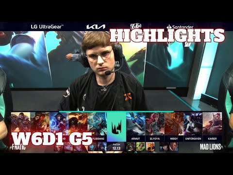 FNC vs MAD - Highlights | Week 6 Day 1 S12 LEC Summer 2022 | Fnatic vs Mad Lions W6D1