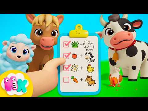 Pjesma o životinjskoj hrani 🥕🌿 Poveži životinje i hranu | Decije Pesme | HeyKids na Srpskom