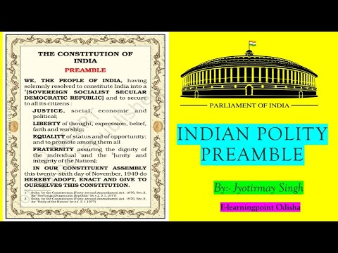 Preamble of Indian constitution//In Odia// Indian Polity