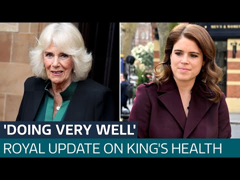 Camilla and Eugenie say King Charles is ‘doing very well’ | ITV News