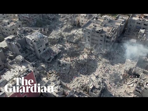 Drone footage shows Gaza's Bureij refugee camp reduced to rubble after bombing