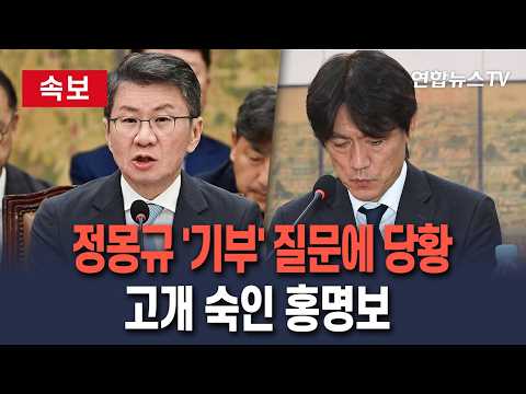 [🔴속보] 축구협회 청문회 부실운영 '질타' I 홍명보 법카 의혹 반박…정몽규 '50억 기부 공약' 질문에 당황 / 연합뉴스TV(YonhapnewsTV)