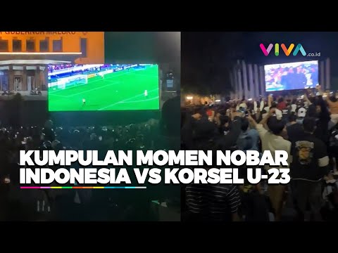 MERINDING! Aksi Nobar Masyarakat di Berbagai Daerah Dukung Timnas Indonesia U-23