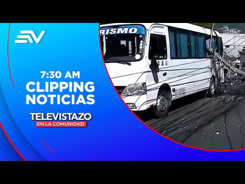 Un carro derribó tres postes de luz en el sector Los Tulipanes | Televistazo | Ecuavisa