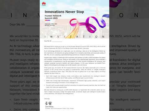 Join us at Huawei Network Summit 2025 (Europe) on September 30th in Munich, Germany