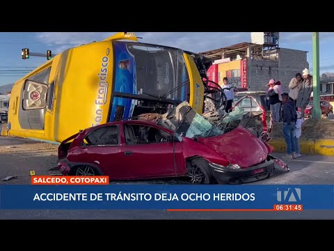 8 heridos es el resultado de un accidente de tránsito en el cantón Salcedo